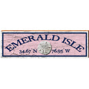 Emerald Isle Sand Dollar Pink Latitude Longitude | Wall Art Print on Real Wood