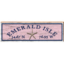 Emerald Isle Starfish Pink Latitude Longitude | Wall Art Print on Real Wood