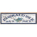 Emerald Isle Blue Crab Shabby Latitude Longitude | Wall Art Print on Real Wood