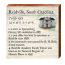 Reidville, South Carolina Definition Sign | Wall Art Print on Real Wood