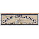 Oak Island Triple Shells Tan Latitude Longitude | Wall Art Print on Real Wood