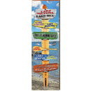 Lake Miltona Lake Ida Ski Directional | Wall Art Print on Real Wood
