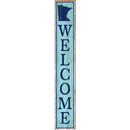 Welcome Minnesota Blue Sign | Wall Art Print on Real Wood