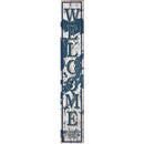 Welcome Alexandria Chain of Lakes White & Navy Shabby Map | Wall Art Print on Real Wood