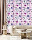 Modish Pink Floral Wallpaper Chic