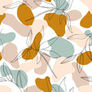 Beige Pattern with Leaves Contours Wallpaper