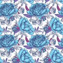 Blue Large Peonies Wallpaper