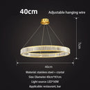 DecorBites™ Gold Crystal Round Ring Chandeliers with LED Pendant Light for Ceiling Lighting