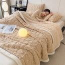 DecorBites™ Cozy Lamb Wool Blanket: Double-Sided, Thick Coral Fleece, Skin-Friendly & Warm