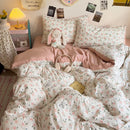 DecorBites™ Korean Floral Print Single Duvet Cover: Sweet Comfort, All Seasons, Skin-Friendly