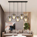 DecorBites™ Geometric LED Chandelier: Modern Metal Frame Light for Dining Room or Bedroom