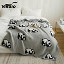 DecorBites™ Kawaii Panda Jacquard Throw Blanket