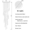 DecorBites™ Crystal Luxury Ceiling Chandelier Staircase Pendant Light for Home Decor