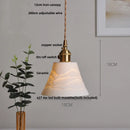 DecorBites™ Ceramic Wood Pendant Lamp LED Hanging Light Fixture for Modern Home Decor