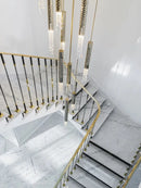 DecorBites™ Crystal LED Staircase Chandelier: Modern Luxury Ceiling Lighting for Living Room Hall Loft