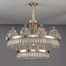DecorBites™ Crystal Chandelier: Postmodern Light Luxury Double-Layer Pendant for Home Living Room