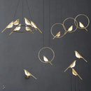 DecorBites™ Gold Magpie Bird Ceiling Chandelier: Modern Home Interior Lighting for Living Dining Kitchen
