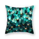 DecorBites™ Geometric Leaf Flower Pillowcase Teal Blue Sofa Car Home Decor Throw Cover