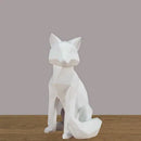 DecorBites™ Geometric Fox Sculpture: Modern White Abstract Desktop Art & Creative Gift