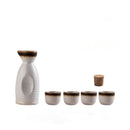 Black speckled ceramic wine sake set with heater for dining room