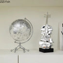 DecorBites™ Golden Violin Sculpture Resin Art Ornament Stack Violin Statue Decor