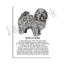DecorBites™ Dog Breed Poster featuring Rhodesian Ridgeback, Havanese, and More