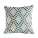 DecorBites™ Geometric Embroidery Cushion Cover Navy Blue White Yellow 50x50cm Home Decor Pillow