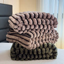 DecorBites™ Dark Faux Rabbit Plush Blanket: Super Soft Comforter for Office Napping and Bed