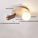 DecorBites™ LED Ceiling Light with Wood Base and White Glass Shade