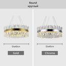 DecorBites™ Crystal LED Pendant Light Chrome/Gold Luxury Chandelier for Kitchen Living Room.