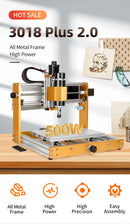 CNC Router Machine 3018Pro Max 500W, GRBL Offline ControlAll Aluminum Frame CNC Milling Machine for Wood Metal Carving Cutting