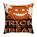 DecorBites™ Halloween Pillowcase Set - Festive Sofa Cushion Covers with Pumpkin Cat Witch Hat Print.