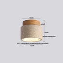 DecorBites™ LED Ceiling Light with Wood Base and White Glass Shade