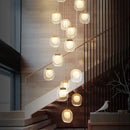 DecorBites™ Gold Crystal Staircase Chandelier: Luxury Indoor Lighting for Dining Room & Hallway