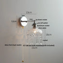 DecorBites™ Crystal Iron LED Wall Light Modern Bedside Lamp Clear Glass Wandlamp