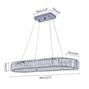 DecorBites™ Crystal Oval Design LED Chandelier: Modern Large Pendant Light for Living Room & Bedroom