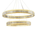 DecorBites™ Gold Crystal Round Ring Chandeliers with LED Pendant Light for Ceiling Lighting