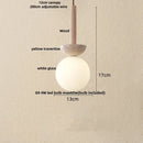 DecorBites™ LED Knob Switch Pendant Lamp Yellow Travertine Copper Wabi Sabi Hanging Lights