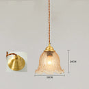 DecorBites™ Cracked Glass Copper Wooden Pendant Light for Home Indoor Living Room