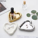 DecorBites™ Heart-Shaped Jewelry Stand Tray: Earrings & Necklace Display Plate