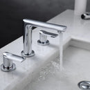 DecorBites™ Brush Gold Widespread Basin Faucet Three Hole Mixer, Hot Cold, 8" Centers