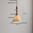 DecorBites™ Adjustable LED Pendant Lights Ash Wood White Ceramic Modern Hanging Lamp