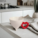 DecorBites™ Heart Ceramic Coffee Mug Tea Cup Set, Conical Dining Table Milk Juice Container