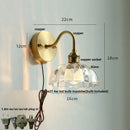 DecorBites™ Green Class Ball LED Wall Light Fixture, Copper Socket, Pull Chain Switch