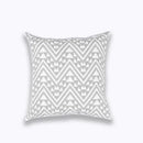 DecorBites™ Geometric Embroidered Cushion Cover Light Grey Cotton 45x45cm