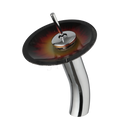 DecorBites™ Glass Rocker Handle Basin Faucet, Waterfall Mixer Taps, Chrome Finish