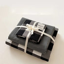 DecorBites™ Japanese Grid Print Bed Set in Washed Cotton for Summer Comfort