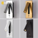 DecorBites™ LED Wall Sconce Adjustable Reading Light for Hotel Bedroom, USB Charging