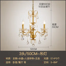 DecorBites™ Gold Brass Crystal Chandelier for Living Dining Bedroom, Retro Candle Lights Pendant Lamps