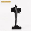 DecorBites™ Abstract Iron Cast Couple Statue for Home Decor and Family Happiness